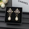 18K CC Pearl Pendant Earrings