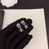 18K CC Blue Crystal Earrings