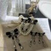 18K CC Bow Tie Crystals Brooch