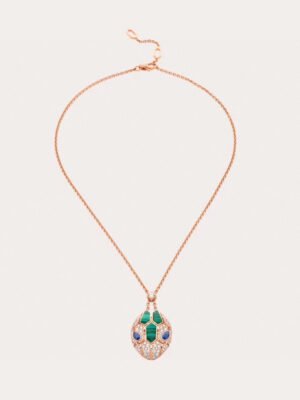 18K BV Serpenti Malachite Necklace