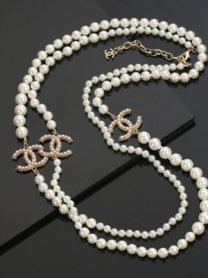 18K CC Long Pearls Necklace