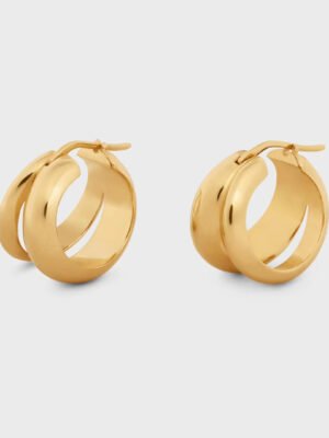 18K Triomphe Formes Abstraites Hoops Earrings