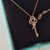 18K T Keys Woven Diamonds Medium Necklace