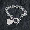 18K T Heart Tag Bracelet