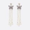 18K CD Pearls Tassel Long Earrings