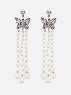 18K CD Pearls Tassel Long Earrings