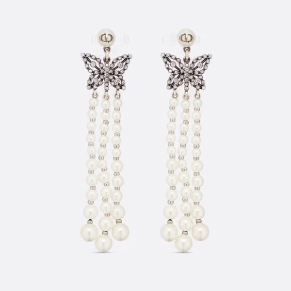 18K CD Pearls Tassel Long Earrings