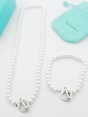 18K T Tag Beads Necklace