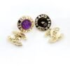 18K CC Purple Crystals Earrings