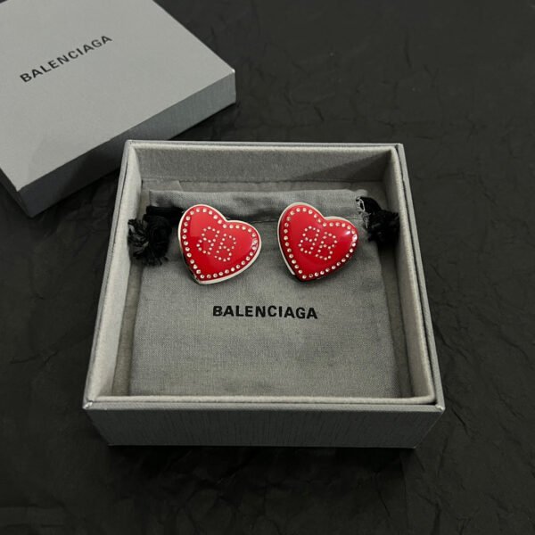18K BB Red Heart Earrings
