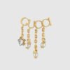 18K Double G Script Pearl Earrings