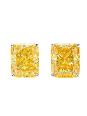 18K T Yellow Crystal Earrings