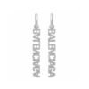 18K BB Typo Mirror Hoop Crystals Earrings