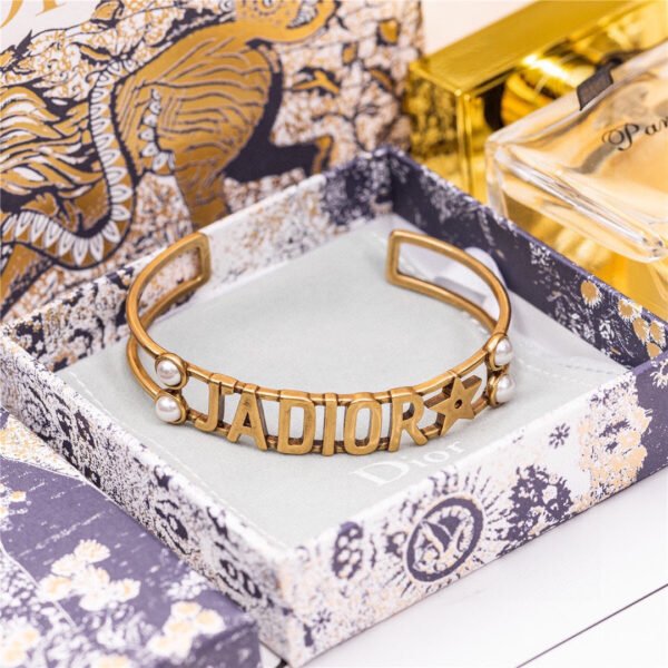 18K CD J¡¯adior Pearls Open Cuff Bracelet