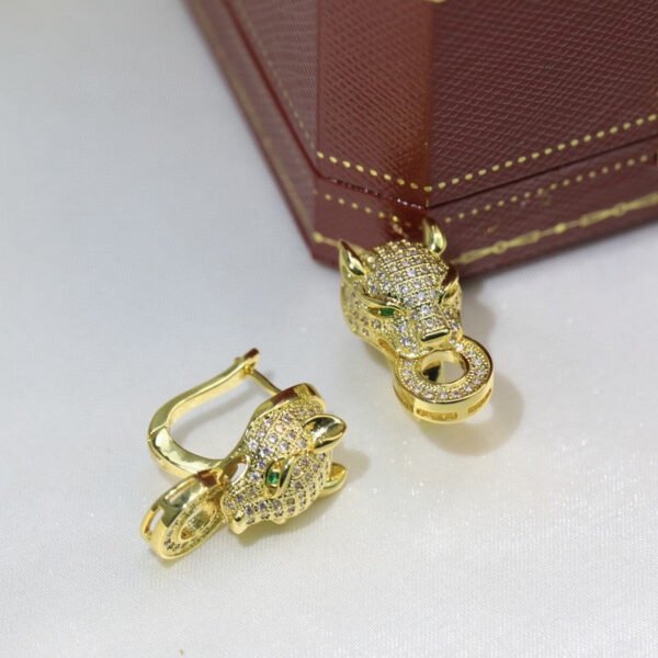 18K Panth¨¨re De Diamond Earrings