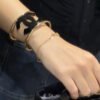 18K CC Black Logo Open Cuff Bracelet
