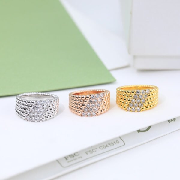 18K Perl¨¦e Diamonds Five Rows Ring