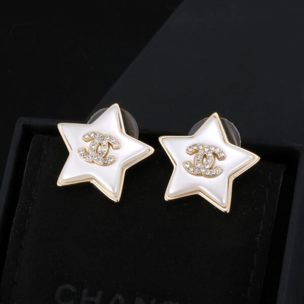 18K CC Star Pearl Earrings