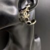 18K CC Black Crystals Earrings