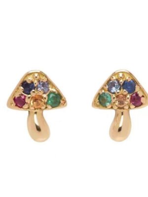 18K CE Colorful Mushroom Earrings