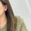 18K T Circle Diamonds Earrings