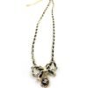 18K CC Rhinestone Bow Tie Necklace
