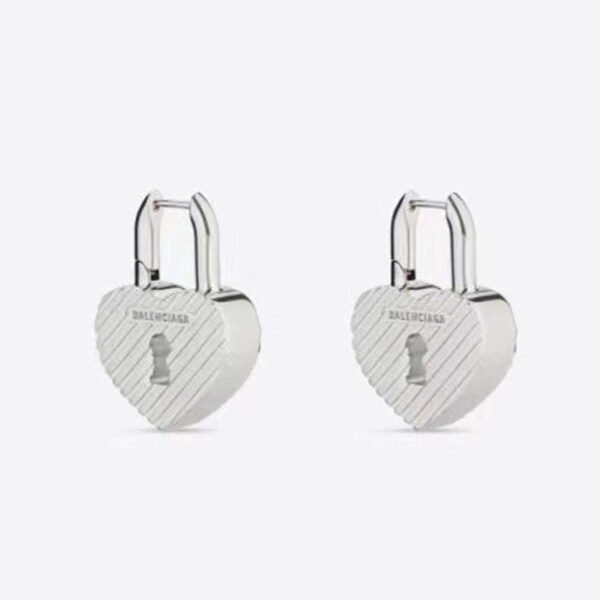 18K BB Hear Lock Earrings