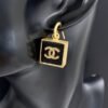 18K CC Black Bag Pendant Earrings
