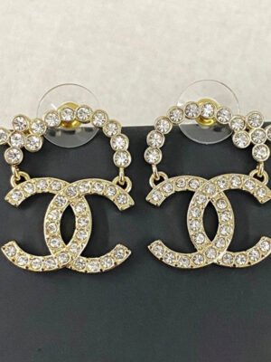 18K CC Diamond Earrings