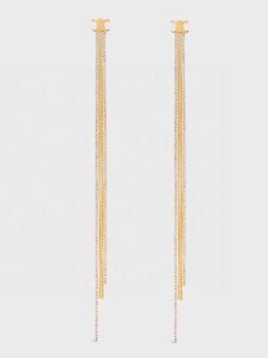 18K Triomphe Diamonds Long Earrings