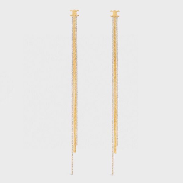 18K Triomphe Diamonds Long Earrings