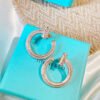 18K T T1 Open Hoop Rose Gold Earrings