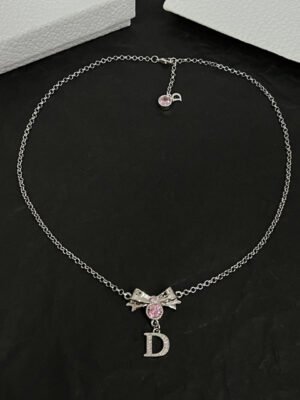 18K CD Bowknot Vintage Necklace
