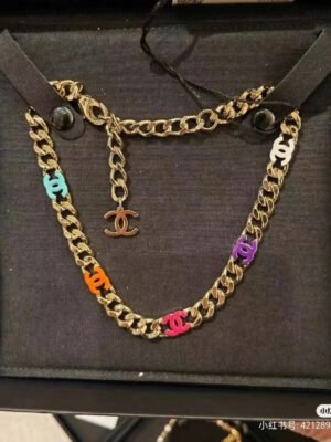 18K CC Color Logo Chain Necklace