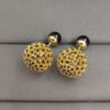 18K CD Tribales Black Stone-Effect Resin Pearls Earrings