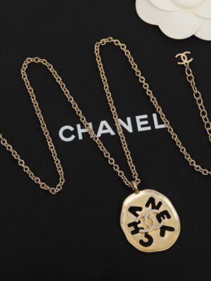 18K CC Script Necklace