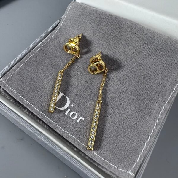 18K CD Vintage Tassel Diamonds Earrings