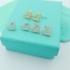 18K T Heart Diamonds Rose Gold Earrings