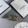 18K CC Leather Open Cuff Bracelet