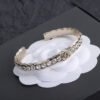 18K CC Open Cuff Crystals Bracelet
