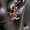18K CC Pink Crystals Earrings