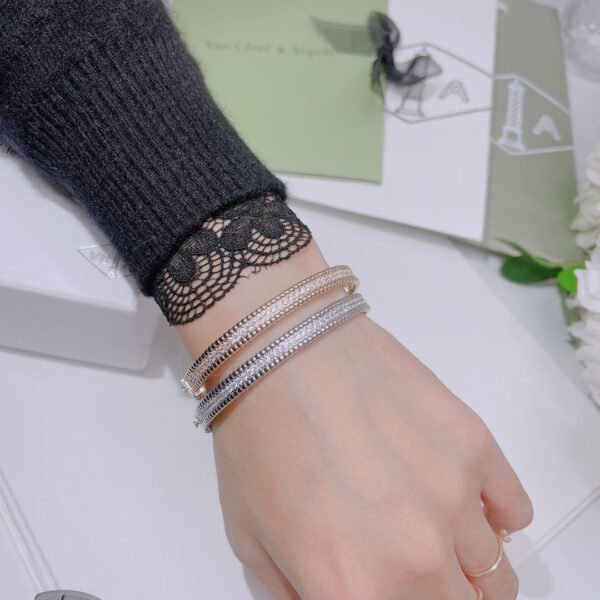 18K White Gold Perl¨¦e Diamonds One Row Bracelet