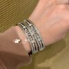 18K CC Cuff Crystals Open Bracelet