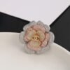 18K CC Camellia Pink Diamonds Brooch