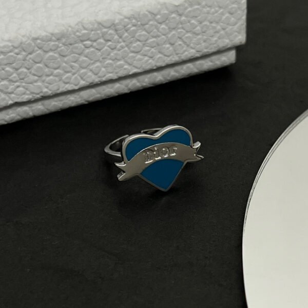 18K CD Blue Heart Ring