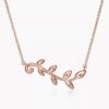 18K T Olive Leaf Vine Pendant Necklace