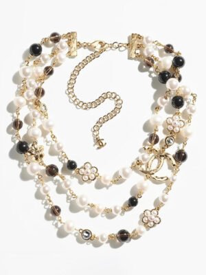 18K CC 24B Long Pearls Necklace