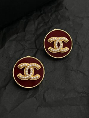 18K CC Red Earrings