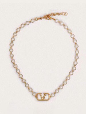 18K VLogo Pearls Choker Necklace
