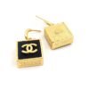18K CC Black Bag Pendant Earrings